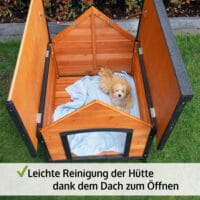 Hundehütte Balu L Wetterfest mit Dachluke