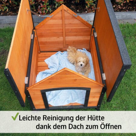 Hundehütte Balu L Wetterfest mit Dachluke