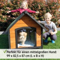 Hundehütte Balu L Wetterfest mit Dachluke