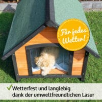 Hundehütte Balu L Wetterfest mit Dachluke