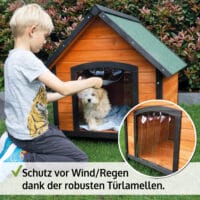 Hundehütte Balu L Wetterfest mit Dachluke