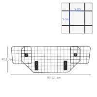 Hundeschutzgitter Auto Kofferraumgitter Trenngitter (90-120)x40.5cm
