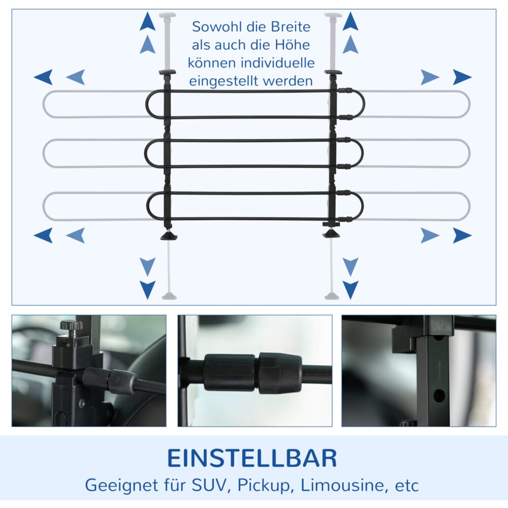 Hundeschutzgitter Trenngitter Kofferraumgitter 89-150x76-124cm