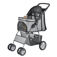 Hundewagen Buggy Niceville mit Regenschutz 73x46x100cm Grau