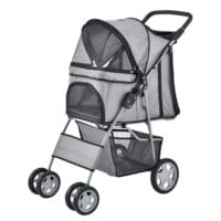 Hundewagen Buggy Niceville mit Regenschutz 73x46x100cm Grau