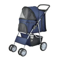 Hundewagen Buggy Niceville mit Regenschutz 73x46x100cm Blau