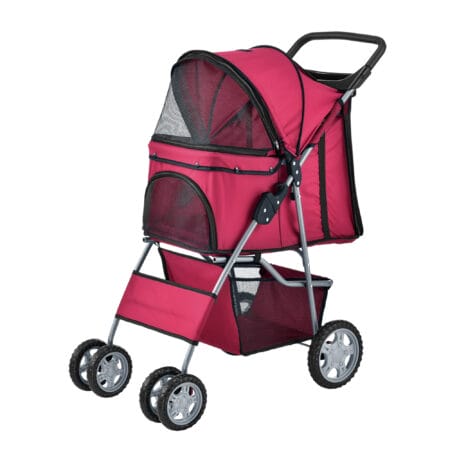 Hundewagen Buggy Niceville mit Regenschutz 73x46x100cm Rot