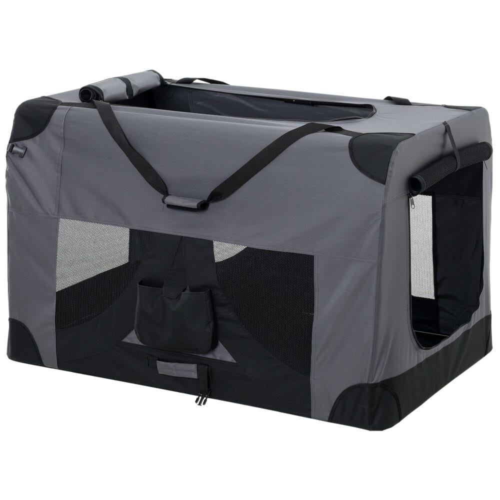 Hundetransportbox XXXL GRAU Faltbar Hundebox Trage Tasche