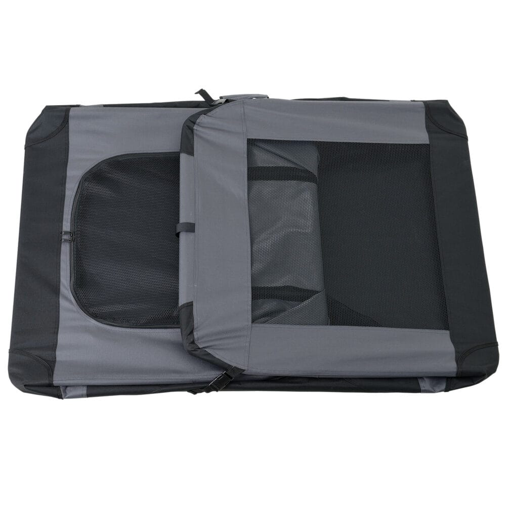 Hundetransportbox L GRAU Faltbar Hundebox Trage Tasche