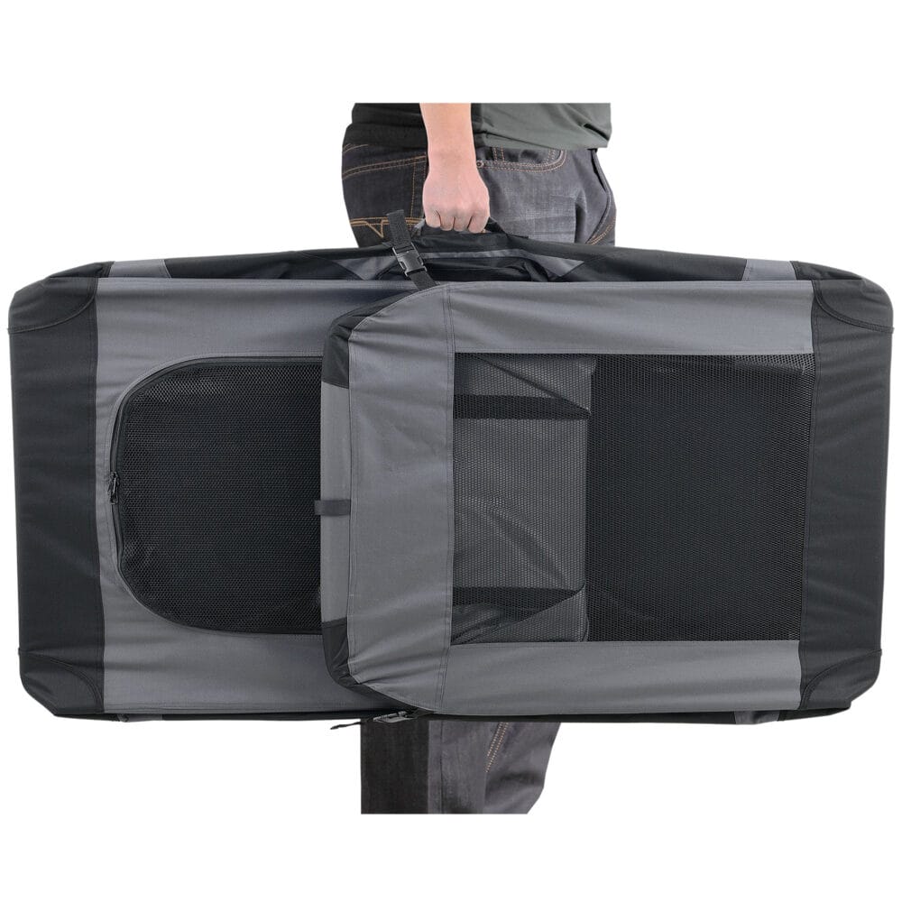 Hundetransportbox XXL GRAU Faltbar Hundebox Trage Tasche