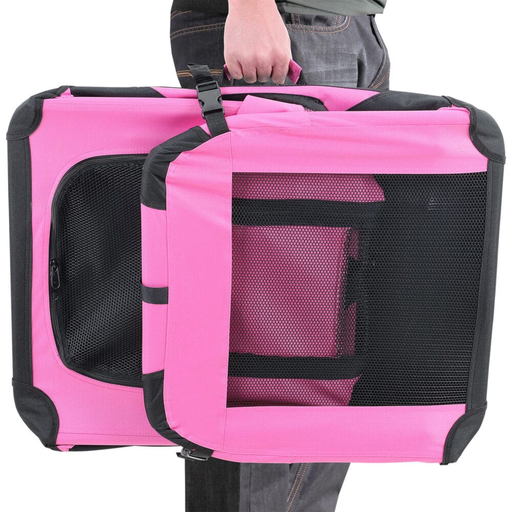 Hundetransportbox Pink Faltbar Hundebox Trage Tasche