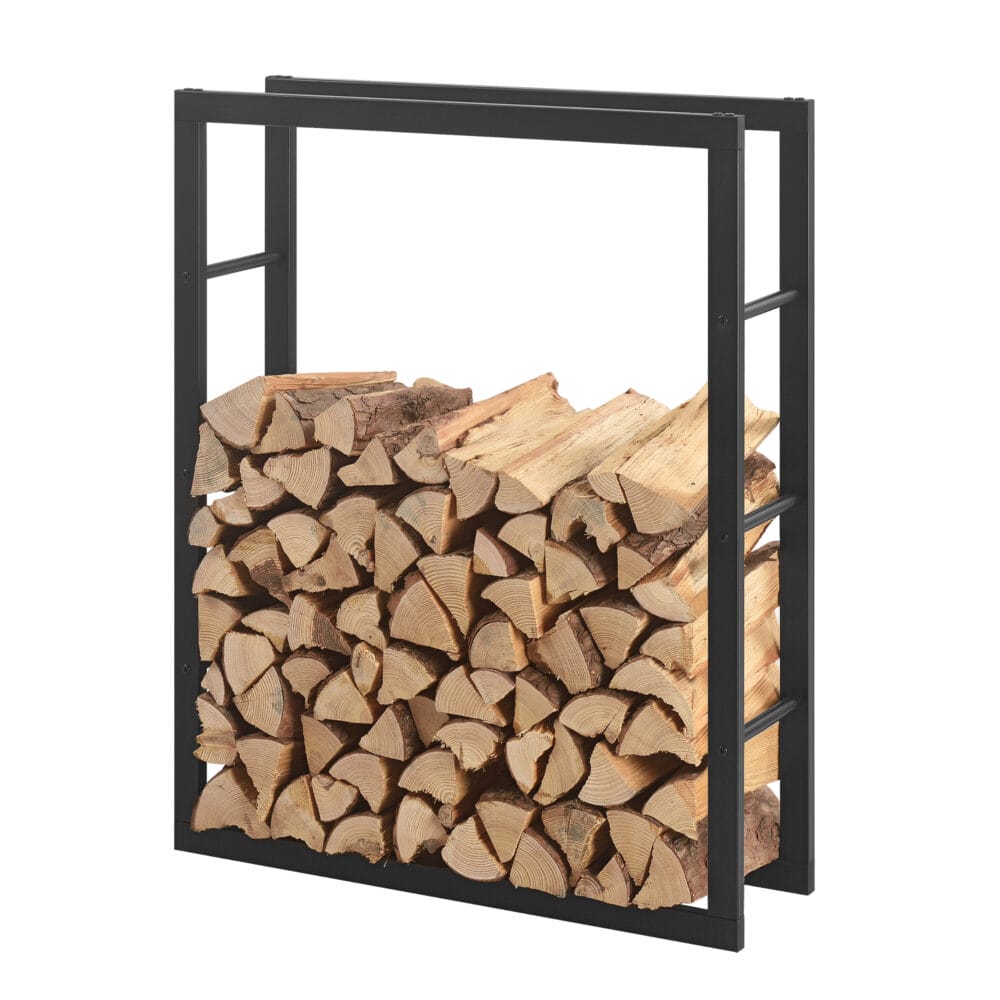 Kaminholzregal Täby Stahl 80x25x100cm Schwarz
