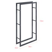 Kaminholzregal Brennholzregal Kasan 80x150x25 cm aus Stahl