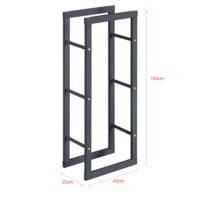 Kaminholzregal Brennholzregal Kasan 40x100x25 cm aus Stahl