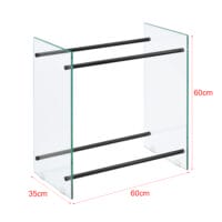 Kaminholzregal Glas Oshawa Brennholzregal 60x60x35 cm