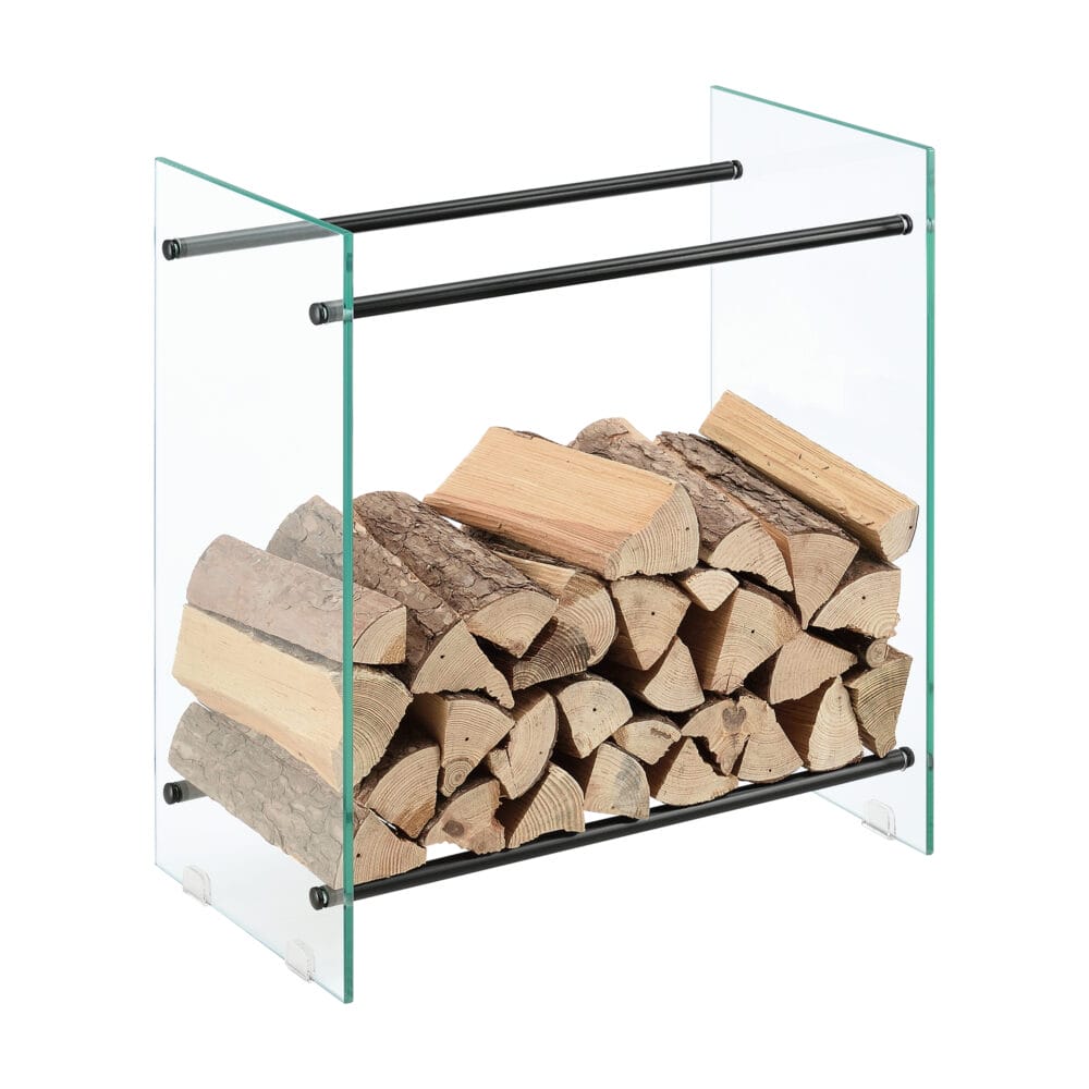 Kaminholzregal Glas Oshawa Brennholzregal 60x60x35 cm