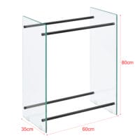 Kaminholzregal Glas Oshawa Brennholzregal 60x80x35 cm