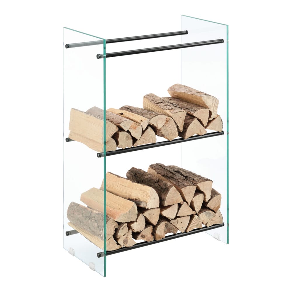 Kaminholzregal Glas Oshawa Brennholzregal 60x100x35 cm