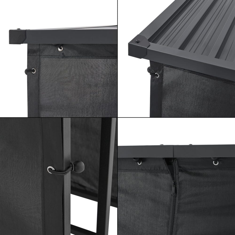 Brennholzunterstand Yakutat Metall Schwarz 145x143x70cm