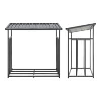 Brennholzunterstand Yakutat Metall Schwarz 145x143x70cm
