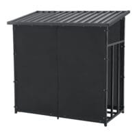 Brennholzunterstand Yakutat Metall Schwarz 145x143x70cm