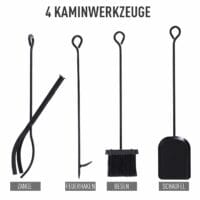 Kaminholzregal mit Schürhaken 84cm Brennholzregal