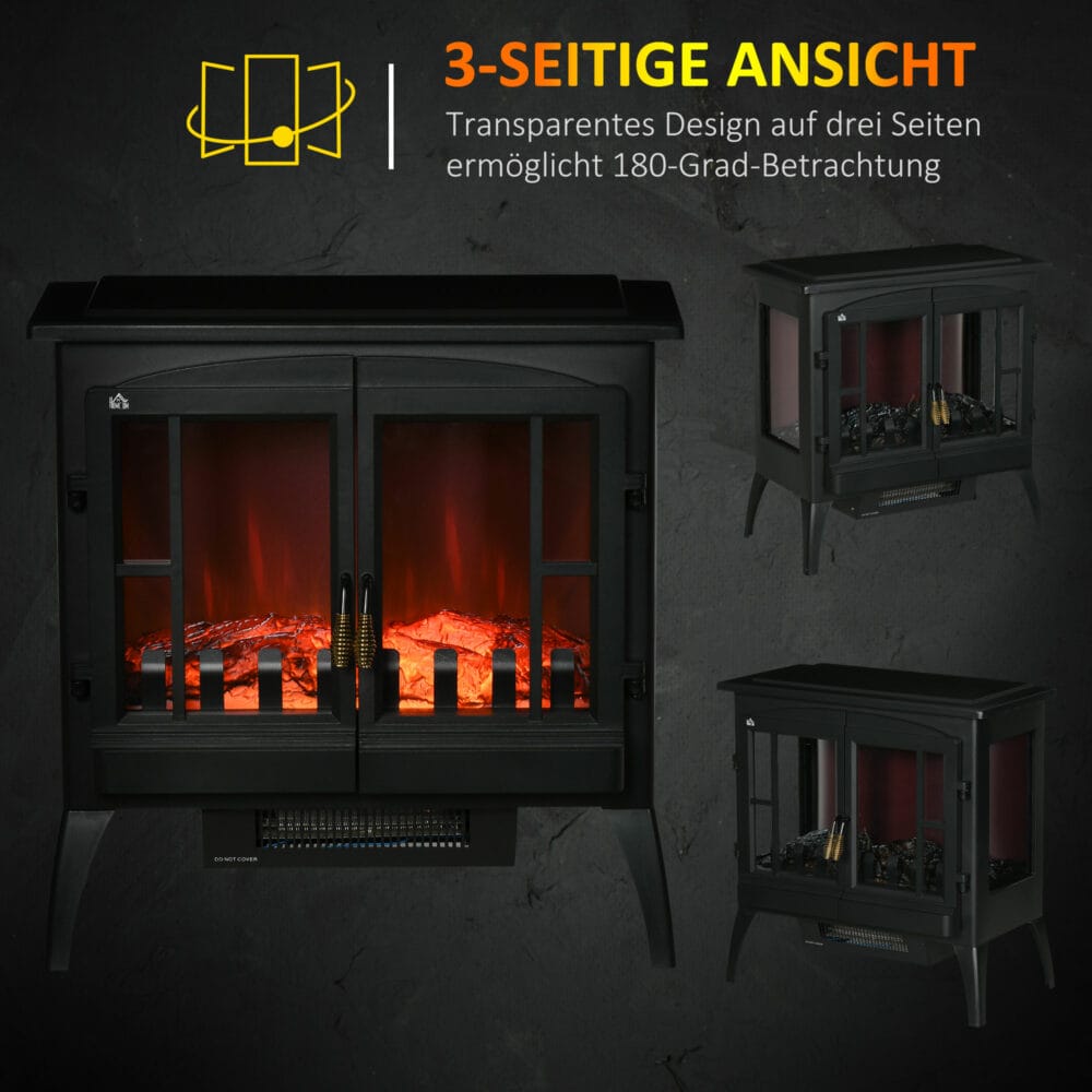 Kaminofen Elektrokamin 2 Heizstufen 60x37x60.5cm
