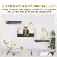 Katzen Kletterwand 3er-Set Katzentreppen Katzenbett