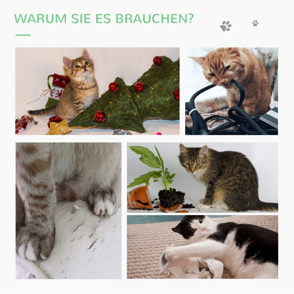 Katzen Kratzbaum Kaktus Katzenbaum 60cm Hoch Grün+Natur