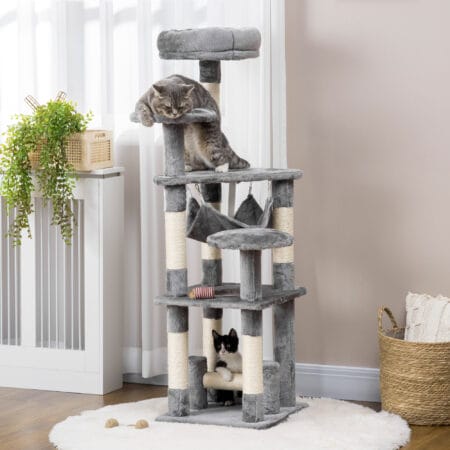 Katzenbaum Katzenspielturm Hängematte L40xB40xH132cm