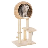 Katzenbaum Kratzbaum mit Katzenhöhle Höhe 100cm Beige