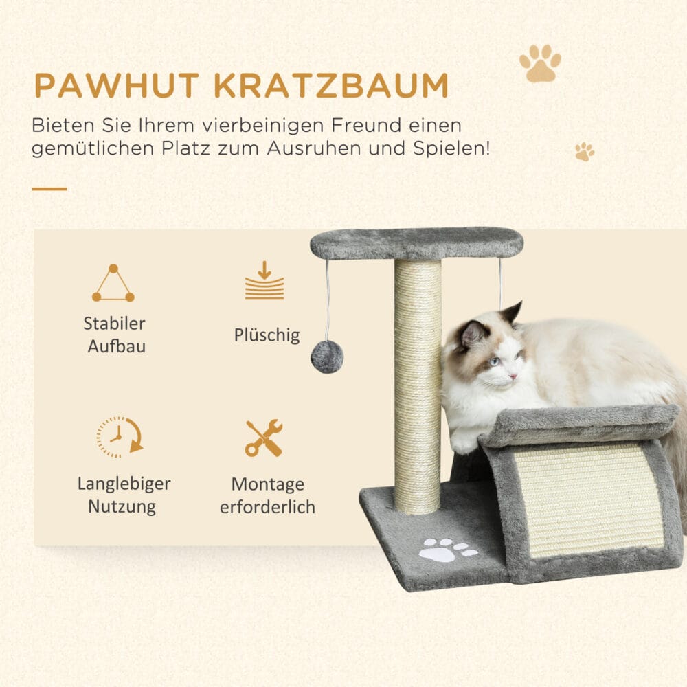 Katzenbaum Spielbaum Katzenkratzbaummit Ball L40xB30xH43cm