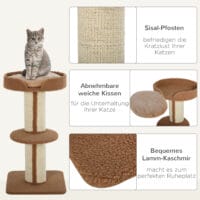 Katzenbaum Spielbaum Kratzstamm mit Plattform 45x45x91cm