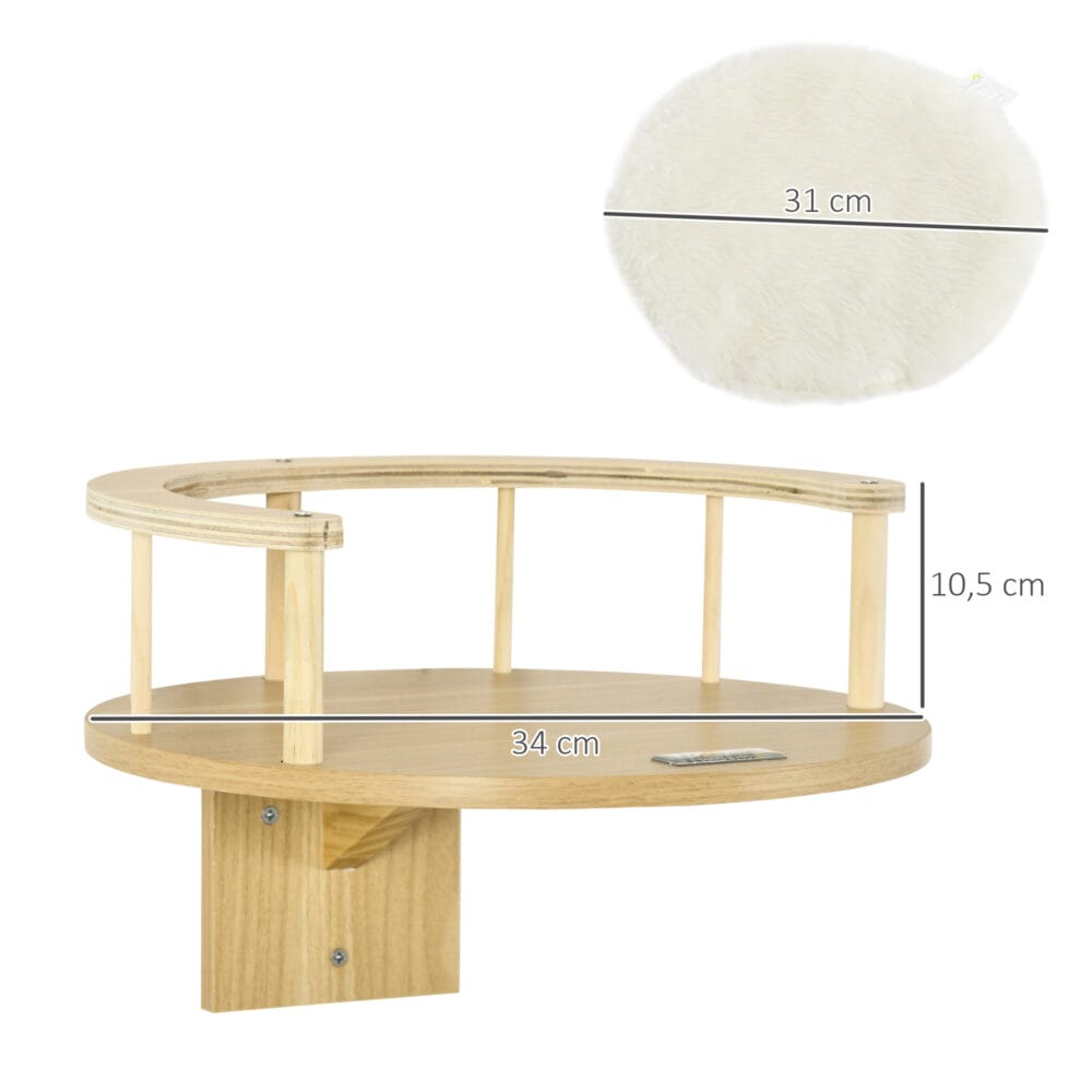 Katzenbett Katzenliege Katzenregal für Wandmontage Ø34x10.5cm