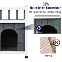 Katzenhaus Katzenhöhle mit Balkon In/Outdoor Katzenhütte 2-Etagen