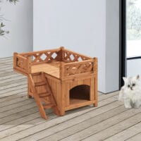 Katzenhaus Pürstein mit 2 Etagen 46x51x50 Holz Natur