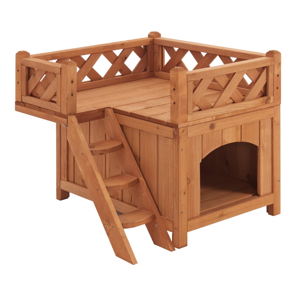 Katzenhaus Pürstein mit 2 Etagen 46x51x50 Holz Natur