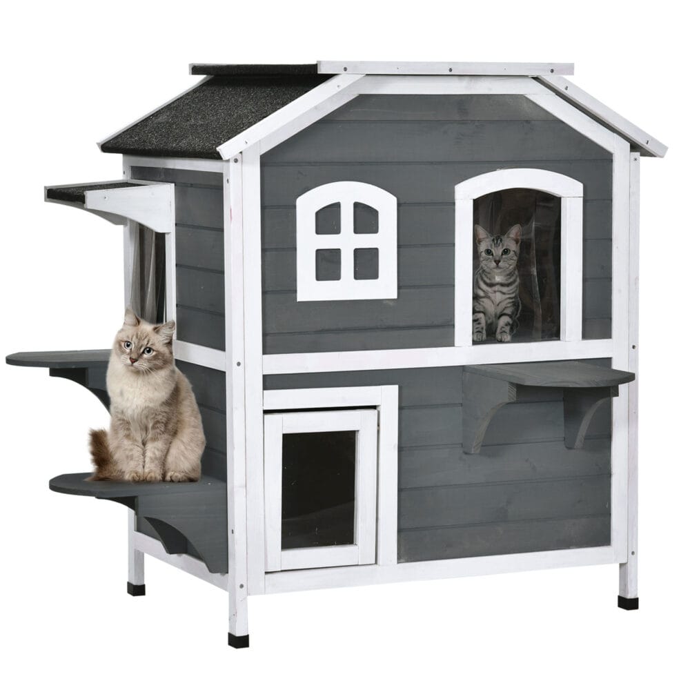 Katzenhaus Katzenvilla Outdoor Katzenhütte 2-Etagen