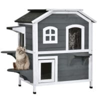 Katzenhaus Katzenvilla Outdoor Katzenhütte 2-Etagen