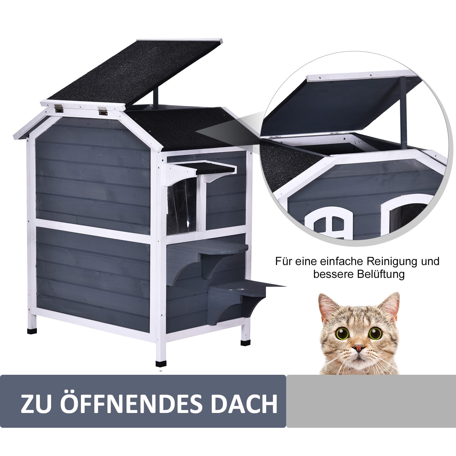 Zwei in Ein Farb Variable Designer online Katzenhaus mit Zubehör