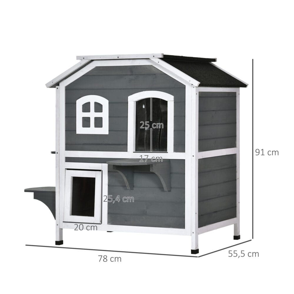 Katzenhaus Katzenvilla Outdoor Katzenhütte 2-Etagen