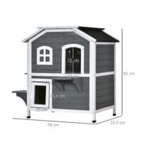 Katzenhaus Katzenvilla Outdoor Katzenhütte 2-Etagen