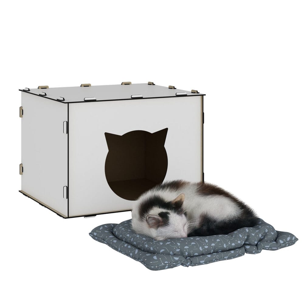 Katzenhaus Elba 30x40x35cm Weiss