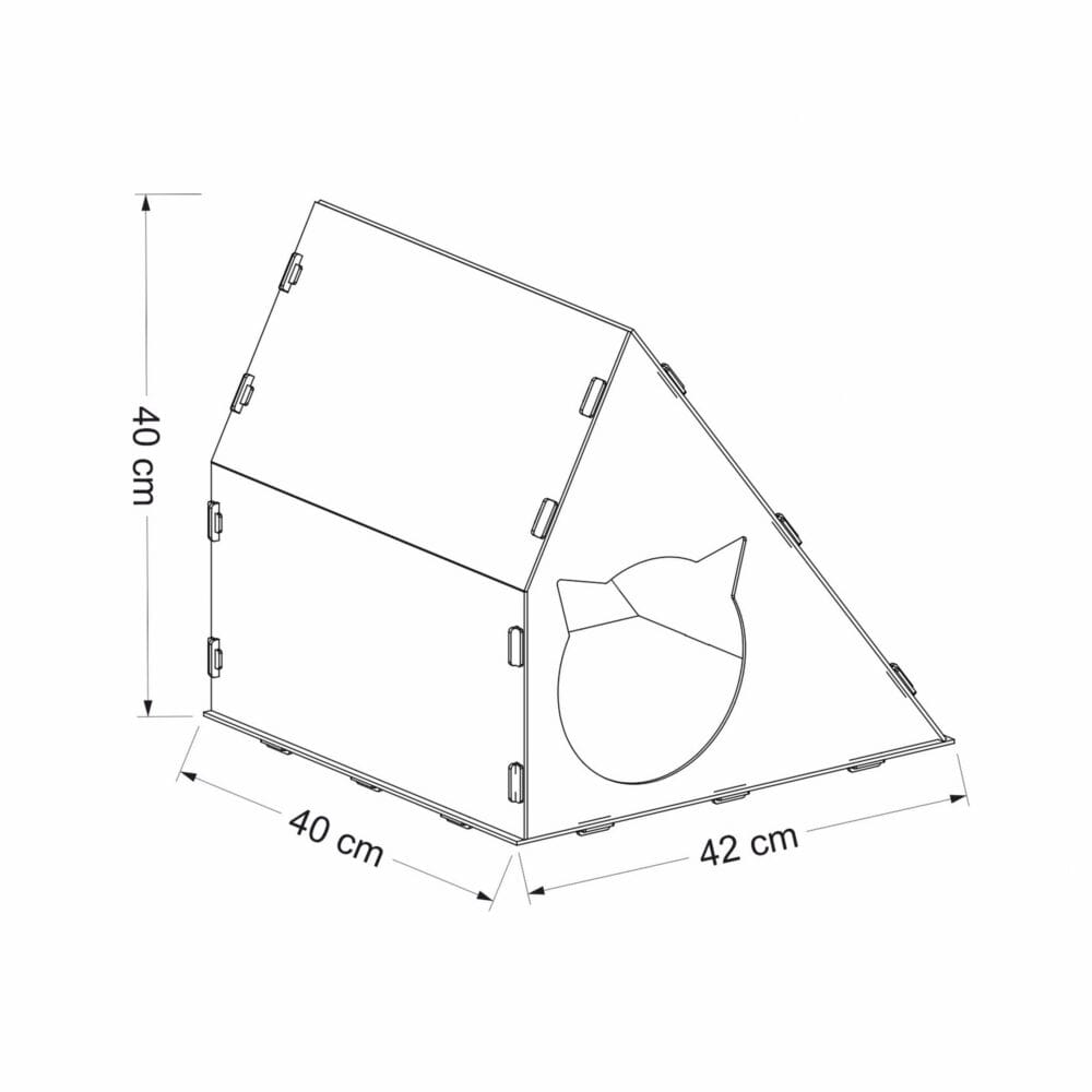 Katzenhaus Lani 40x42x40cm Weiss