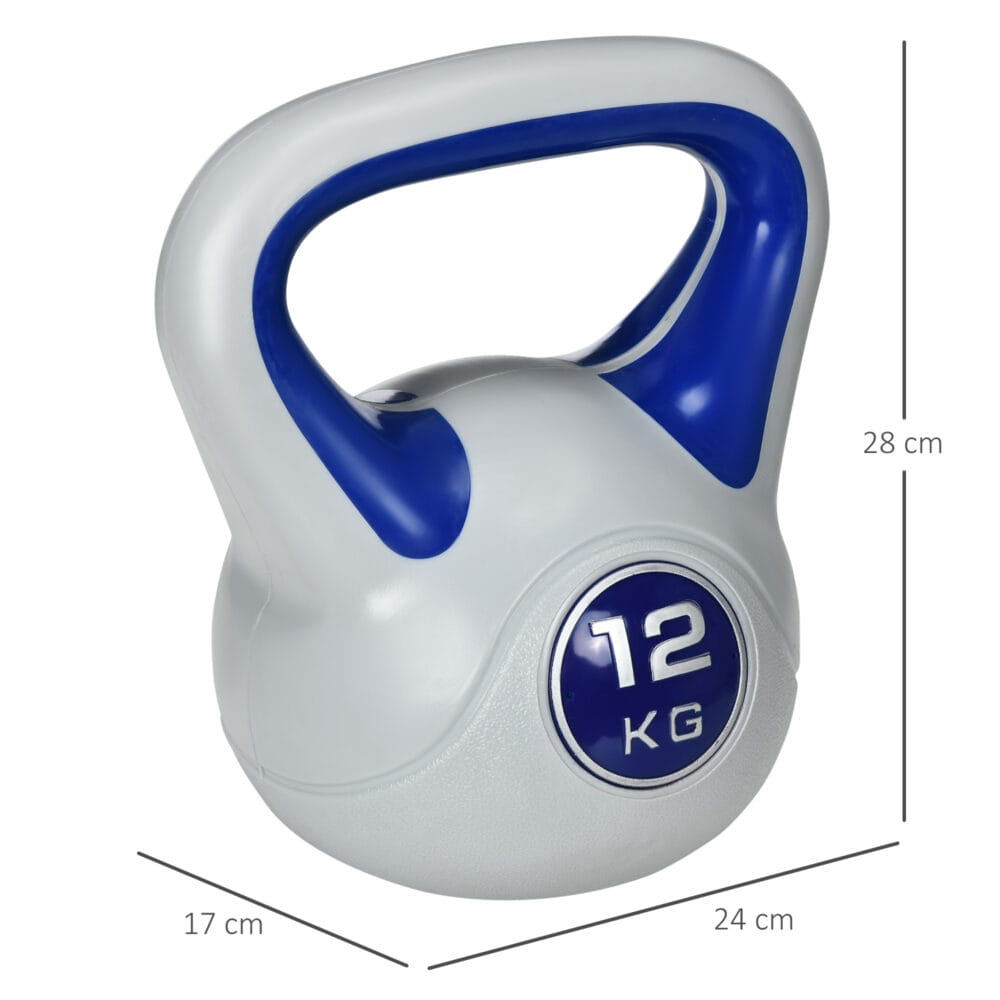 Kettlebell 12kg Bodenschonende Kugelhantel Kunststoffmantel