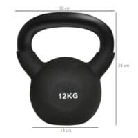 Kettlebell 12kg Kugelhantel aus Gusseisen Neoprenbeschichtung