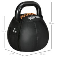 Kettlebell 12kg Kugelhantel, mit Stahlgriff Kunstledermantel