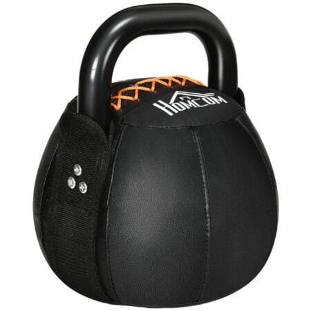 Kettlebell 12kg Kugelhantel, mit Stahlgriff Kunstledermantel