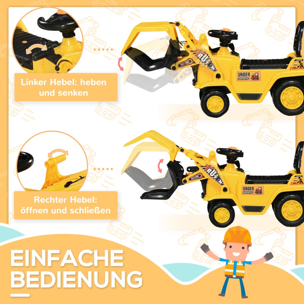 Kinder-Bagger mit Ladeschaufel Traktor Frontlader