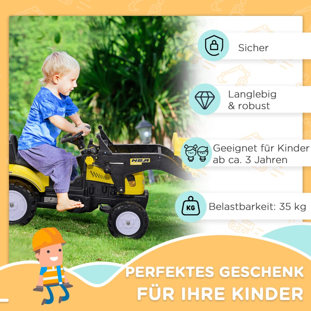 Kinder-Bagger mit Ladeschaufel Traktor Frontlader